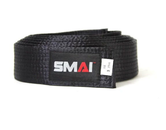 Cintura nera satinata Deluxe SMAI Karate