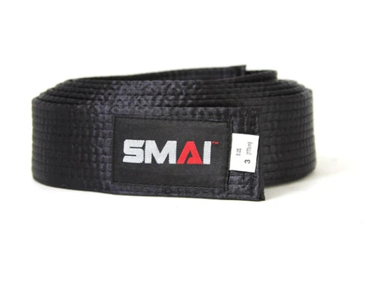 Cintura nera satinata Deluxe SMAI Karate